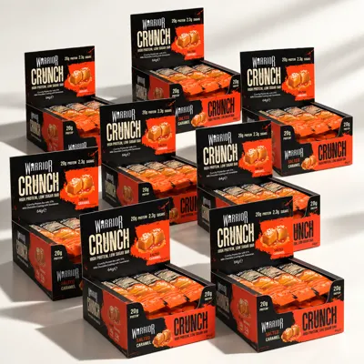 Warrior Crunch Protein Bars - 8 Boxes (96 Bars)