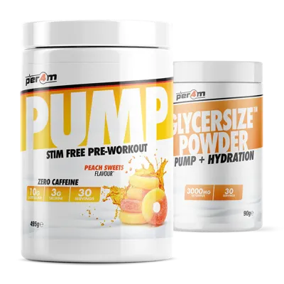 Pump Stim Free Pre Workout with Glycersize™ Peach Sweets - 495g