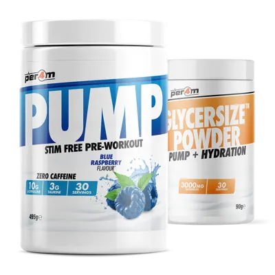 Pump Stim Free Pre Workout with Glycersize™ Blue Raspberry - 495g