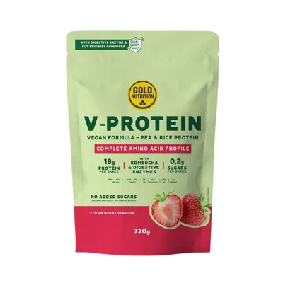 Vegan Protein GoldNutrition V-Protein Kombucha Strawberry 720g
