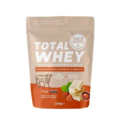 GoldNutrition Total Whey White Chocolate and Hazelnut Protein 260g