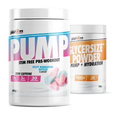 Pump Stim Free Pre Workout with Glycersize™ Fizzy Bubblegum Bottles - 495g